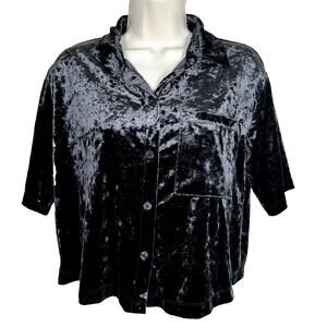 Stars Above Sz XS Crushed Velvet cropped sleep shirt Cottagecore Whimsigoth